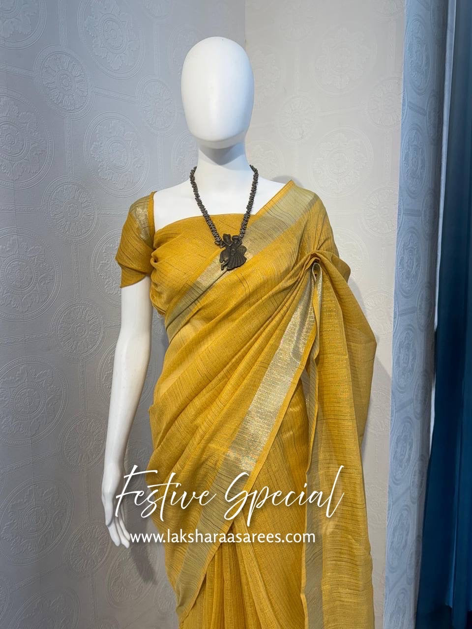 ARUNA - Pastel Linen Cotton Saree