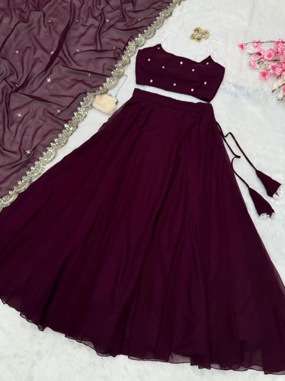 Beaded strap blouse paired with a vibrant readymade lehenga from Laksharaa Sarees, featuring intricate beadwork and traditional design.