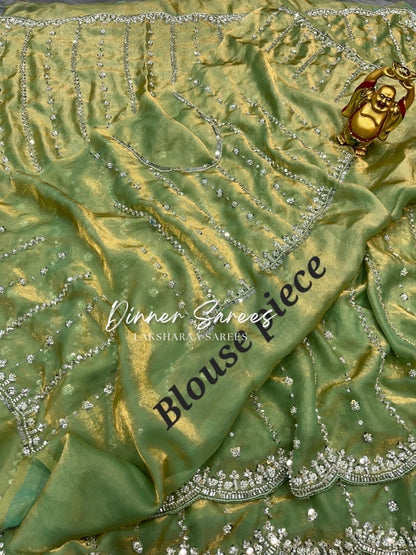 KISHAA — Premium Shimmer Stone & Sequin Dinner Saree in Pastel Series & Bold Shades
