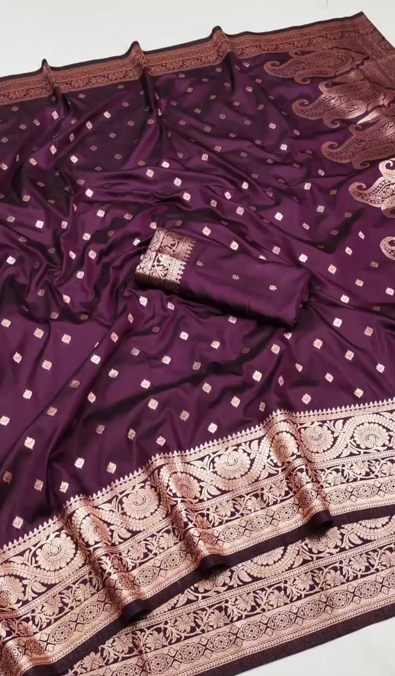 NILAA dual-toned Banarasi soft silk saree with intricate gold zari work, traditional Indian ethnic wear, vibrant and elegant.