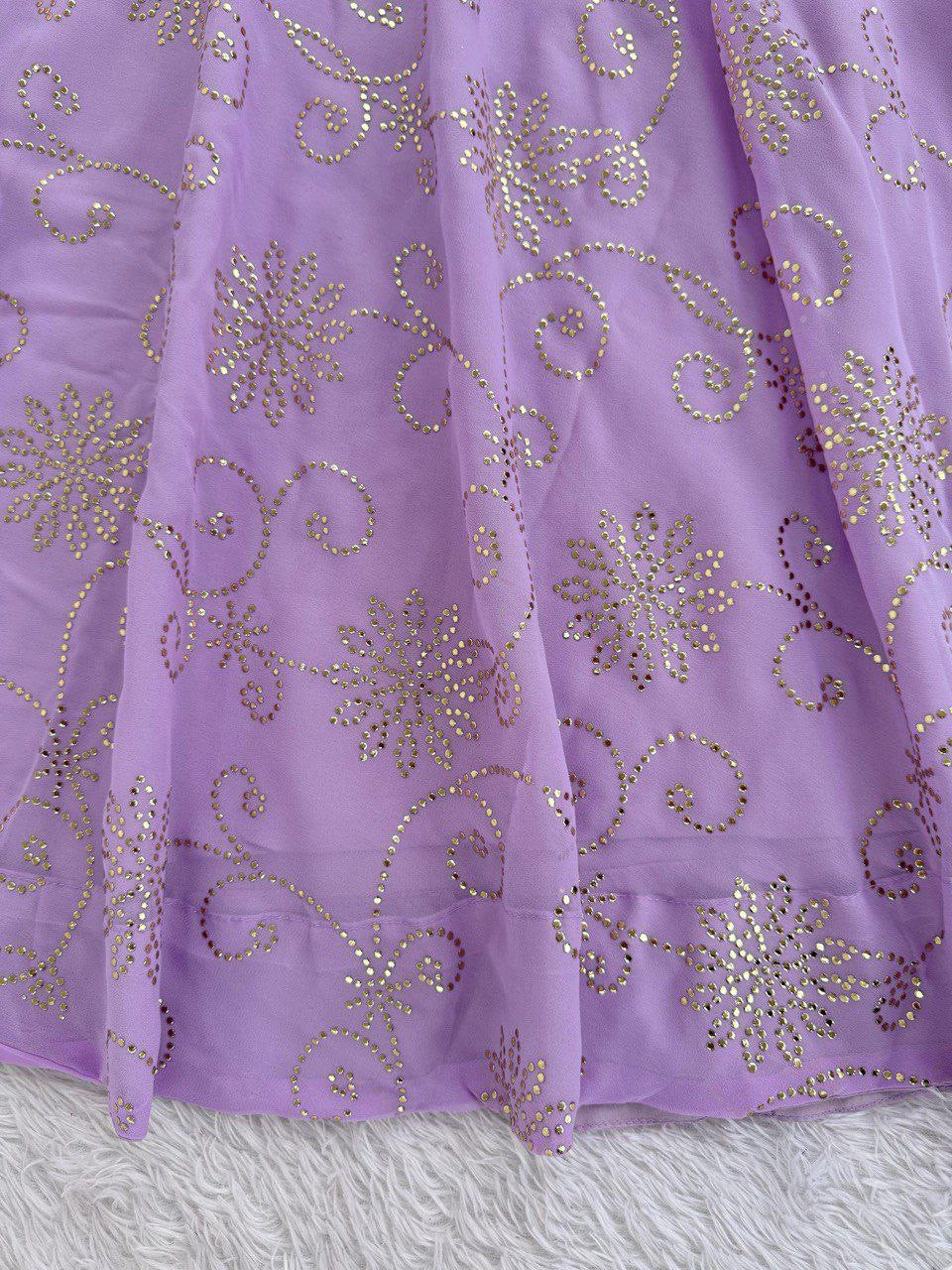 Lilac Georgette Anarkali Suit