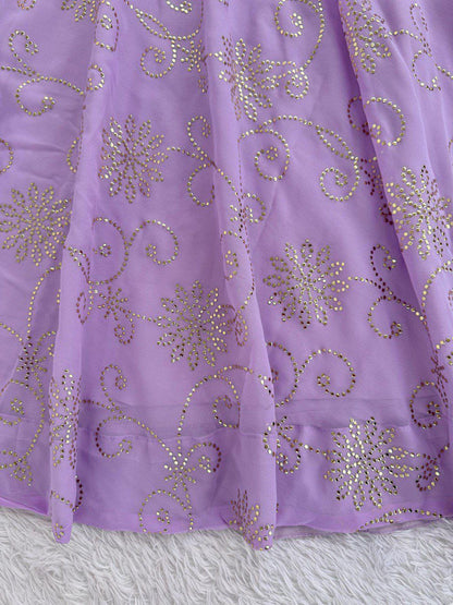Lilac Georgette Anarkali Suit