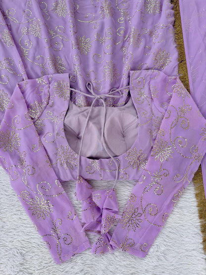 Lilac Georgette Anarkali Suit