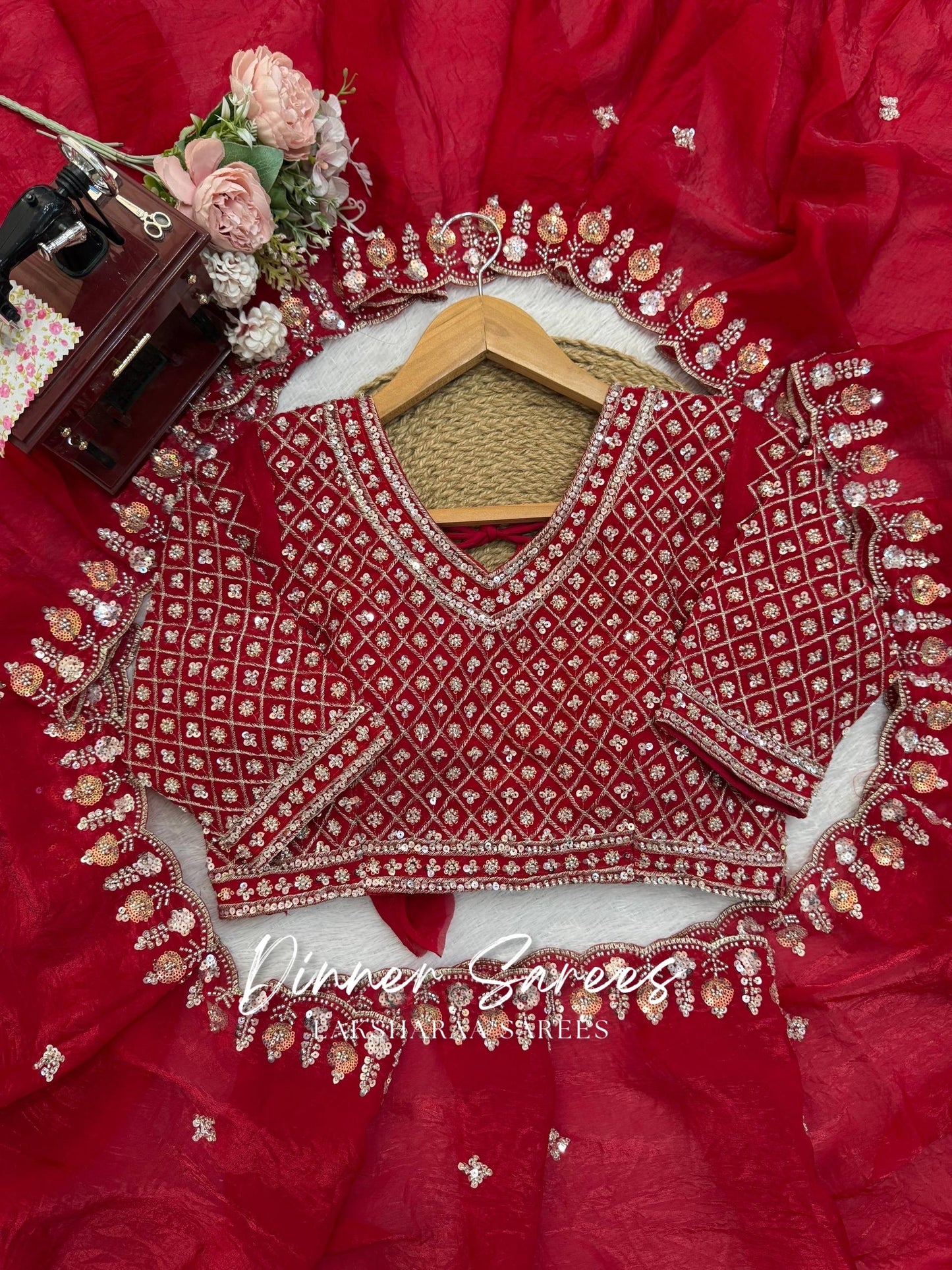 ALISA — Georgette Dinner Saree x Embroidered Border - Laksharaa Sarees