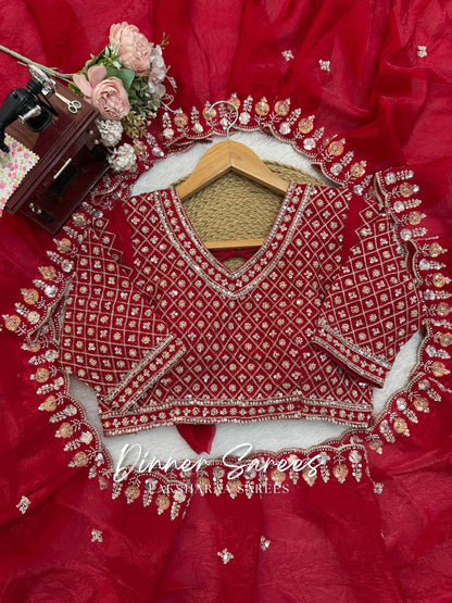 ALISA — Georgette Dinner Saree x Embroidered Border - Laksharaa Sarees