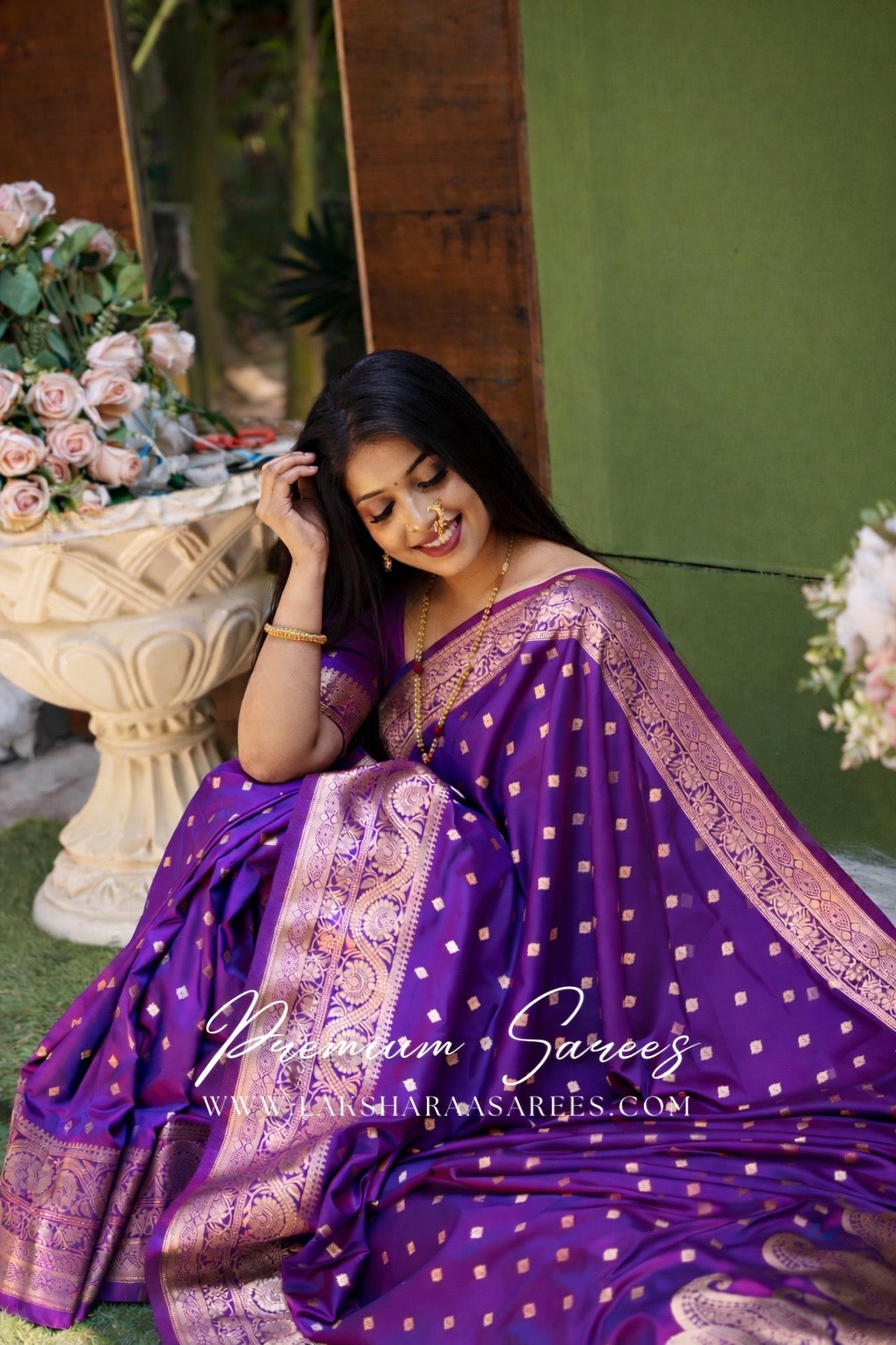 NILAA dual-toned Banarasi soft silk saree in vibrant colors, featuring intricate gold zari work and traditional design.