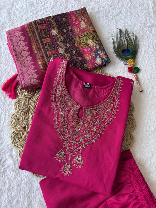 Rani Pink Premium Kurta Suit