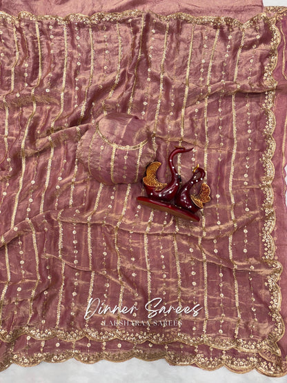 KISHAA 2.0 — Space Silk with Gold Sequin Work Dinner Saree