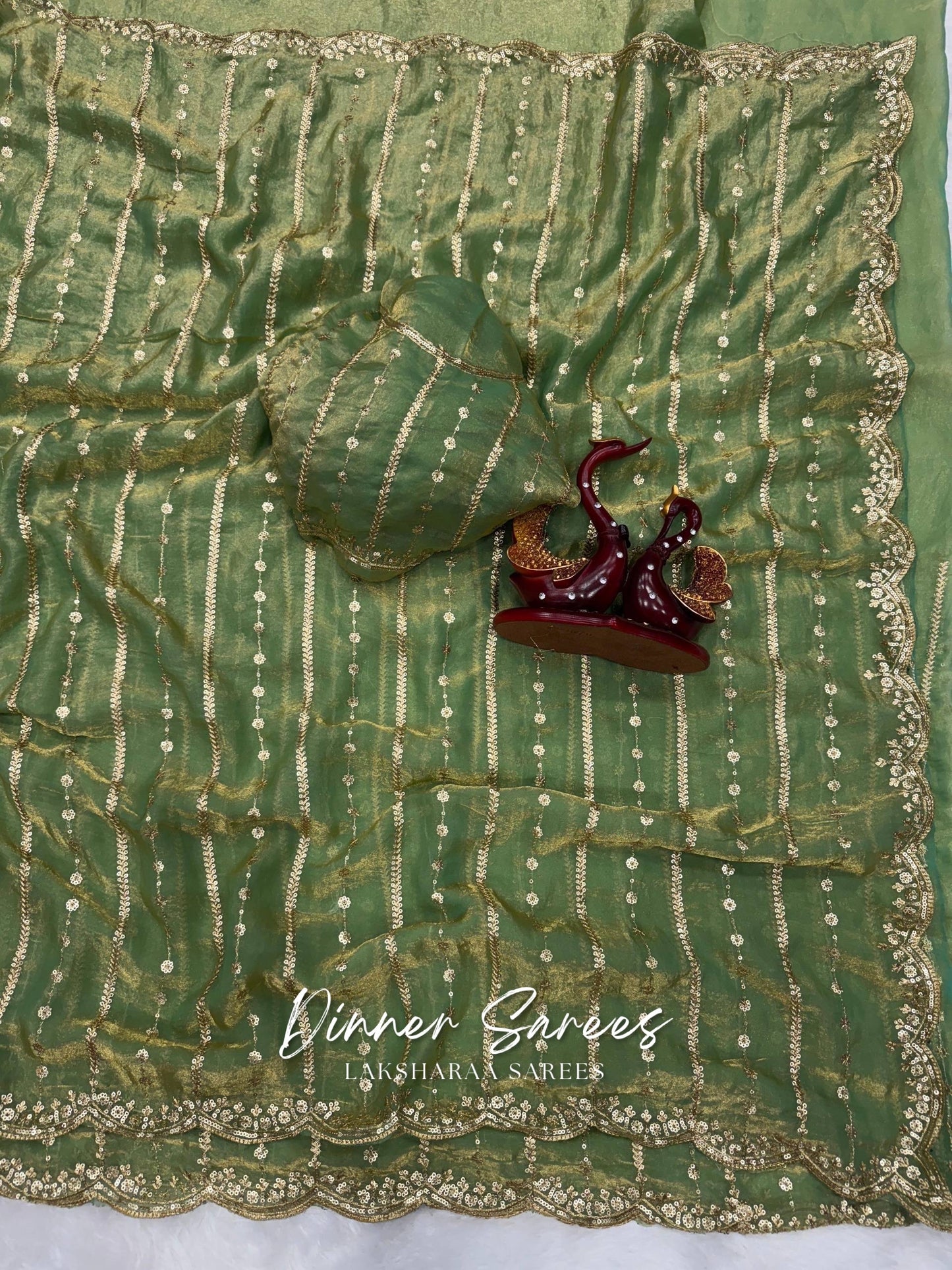 KISHAA 2.0 — Space Silk with Gold Sequin Work Dinner Saree
