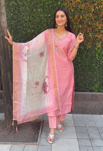Pastel Pink Premium Kurta Suit