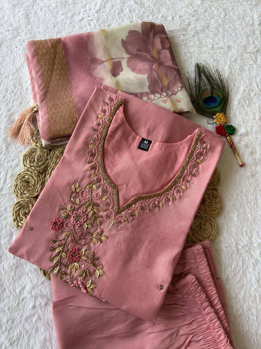 Pastel Pink Premium Kurta Suit