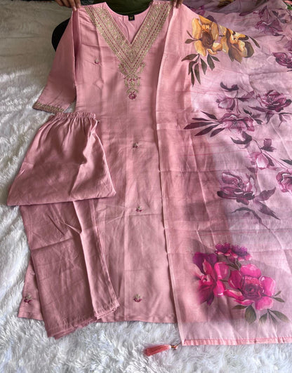 Pastel Pink Premium Kurta Suit