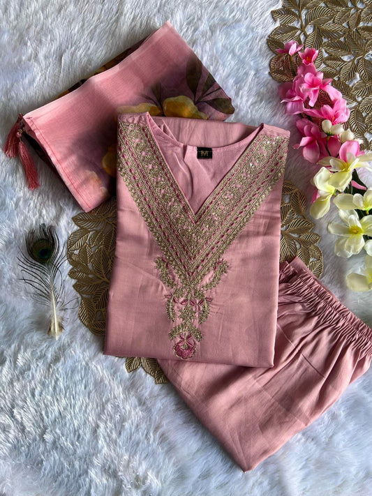 Pastel Pink Premium Kurta Suit