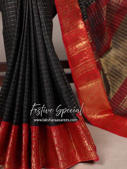 Chex Cotton Saree X Constrast Border