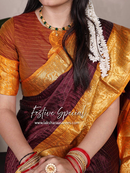 Chex Cotton Saree X Constrast Border