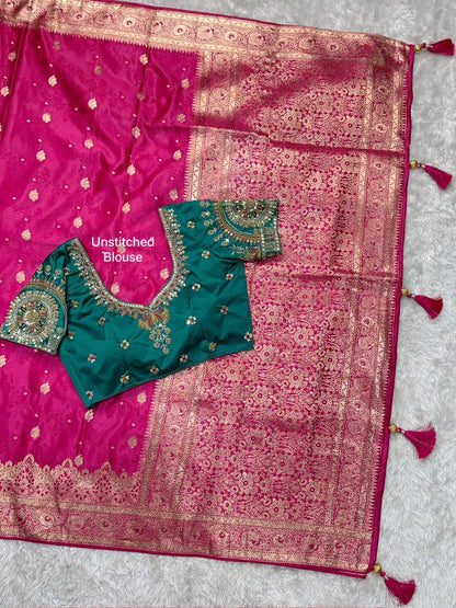 SAJINI —  Premium Banarasi Saree with Handwork Blouse