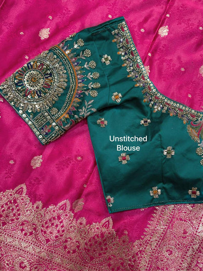 SAJINI —  Premium Banarasi Saree with Handwork Blouse