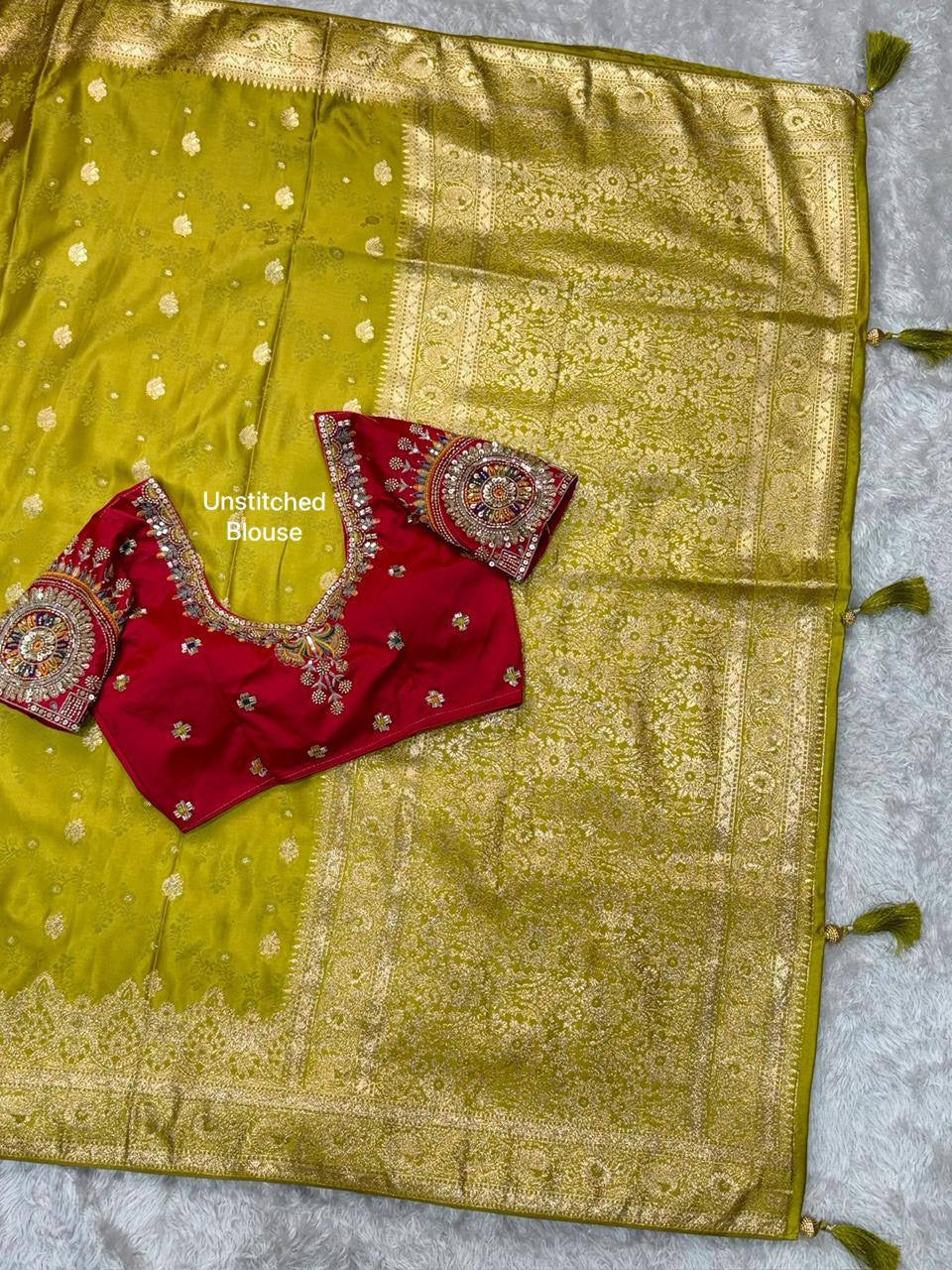 SAJINI —  Premium Banarasi Saree with Handwork Blouse