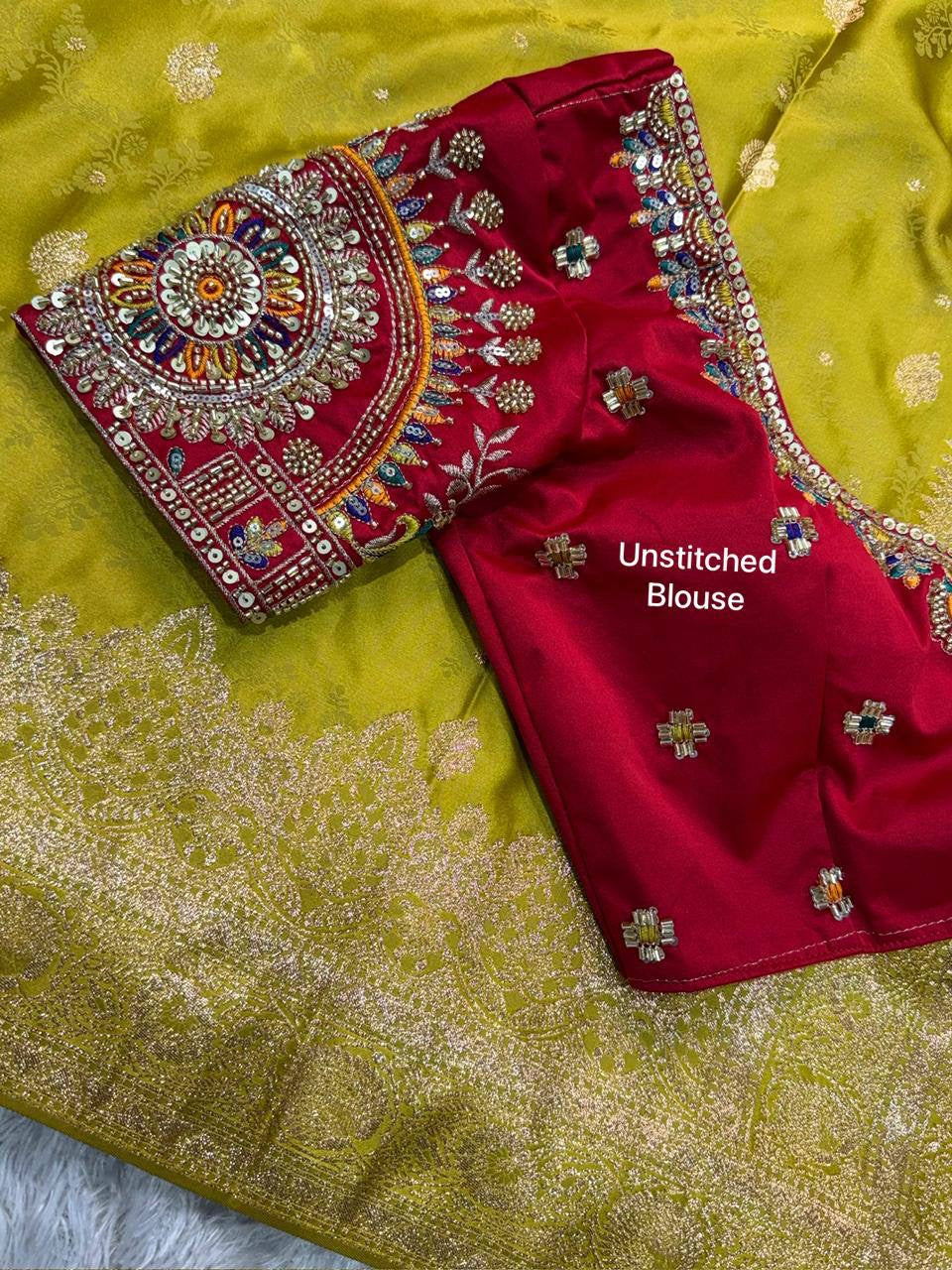SAJINI —  Premium Banarasi Saree with Handwork Blouse
