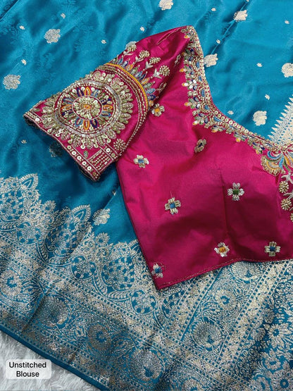 SAJINI —  Premium Banarasi Saree with Handwork Blouse