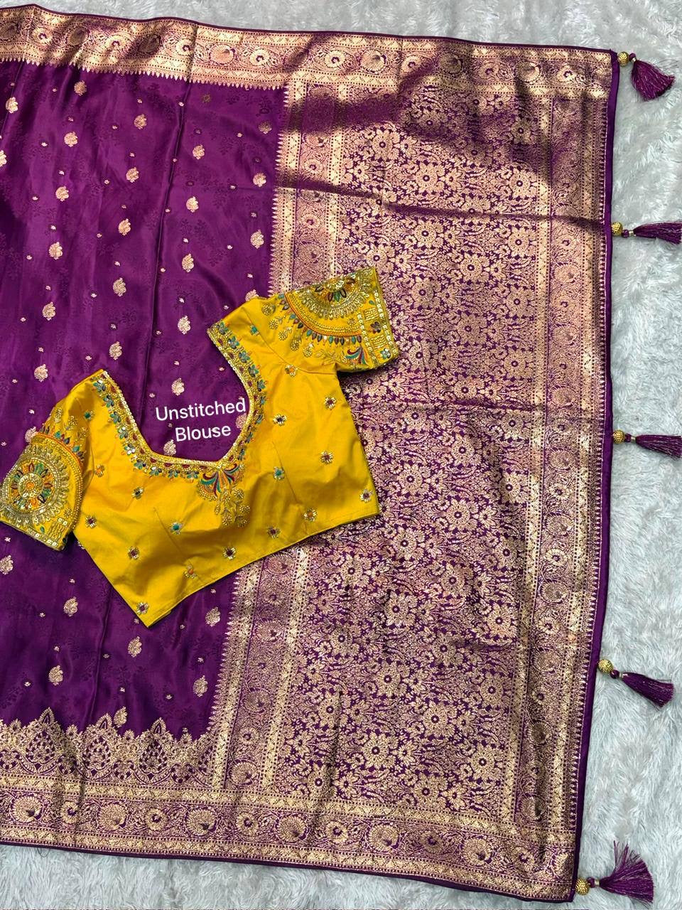 SAJINI —  Premium Banarasi Saree with Handwork Blouse