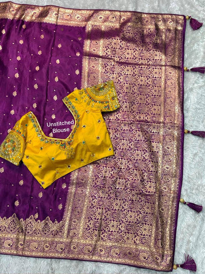 SAJINI —  Premium Banarasi Saree with Handwork Blouse