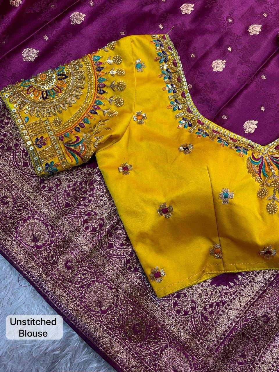 SAJINI —  Premium Banarasi Saree with Handwork Blouse