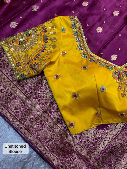 SAJINI —  Premium Banarasi Saree with Handwork Blouse