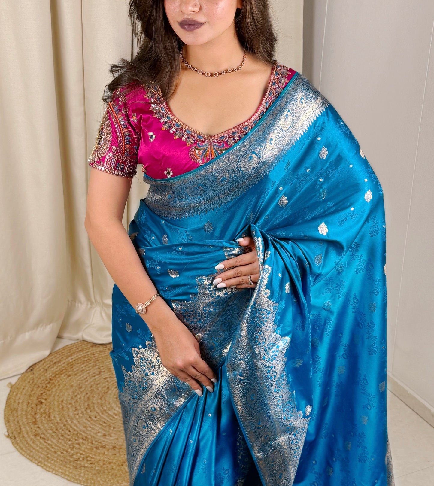 SAJINI —  Premium Banarasi Saree with Handwork Blouse