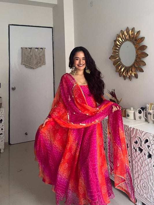 BANDHANI - Printed Anarkali Suit