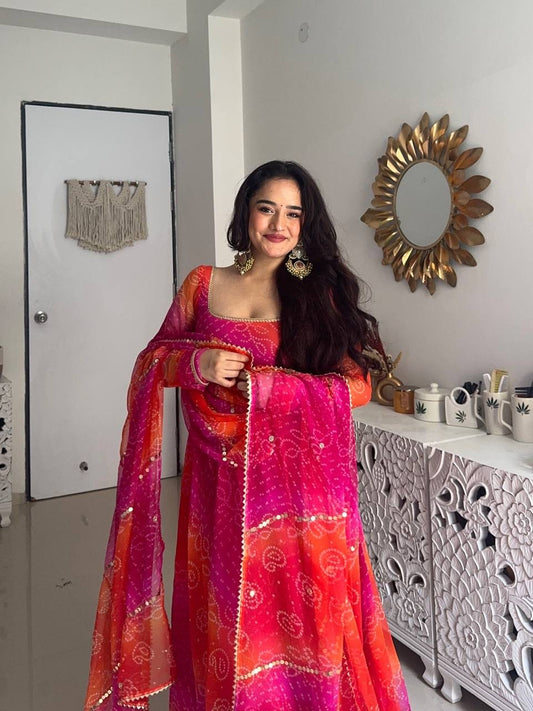 BANDHANI - Printed Anarkali Suit