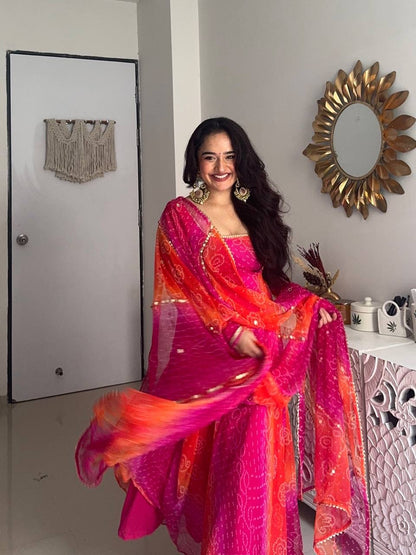 BANDHANI - Printed Anarkali Suit