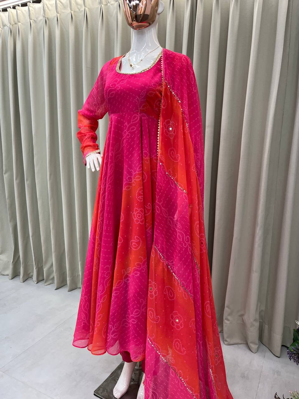 BANDHANI - Printed Anarkali Suit