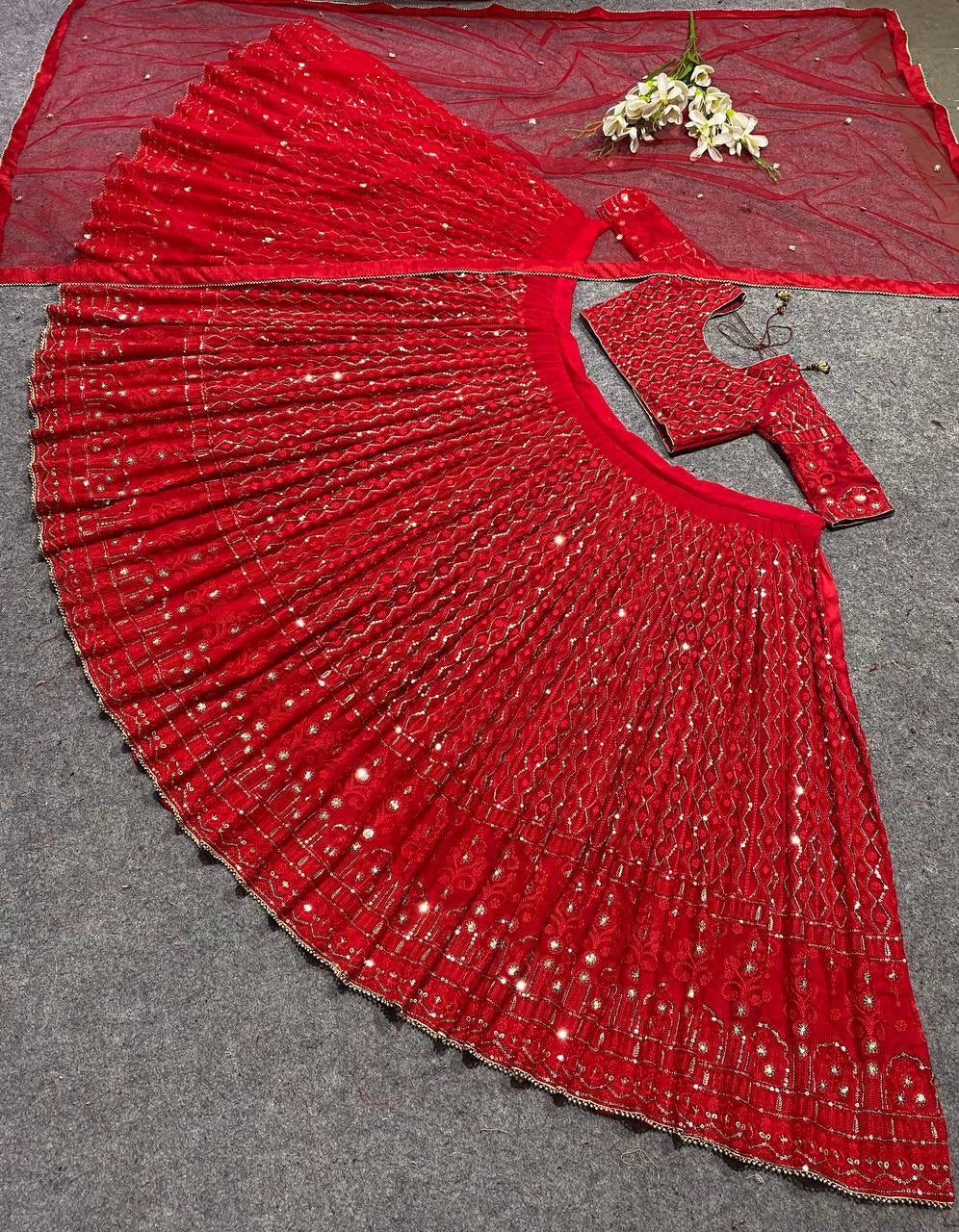 Poorna Lucknowi Work Lehenga