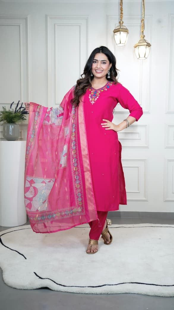 Black Floral Kurti Suit