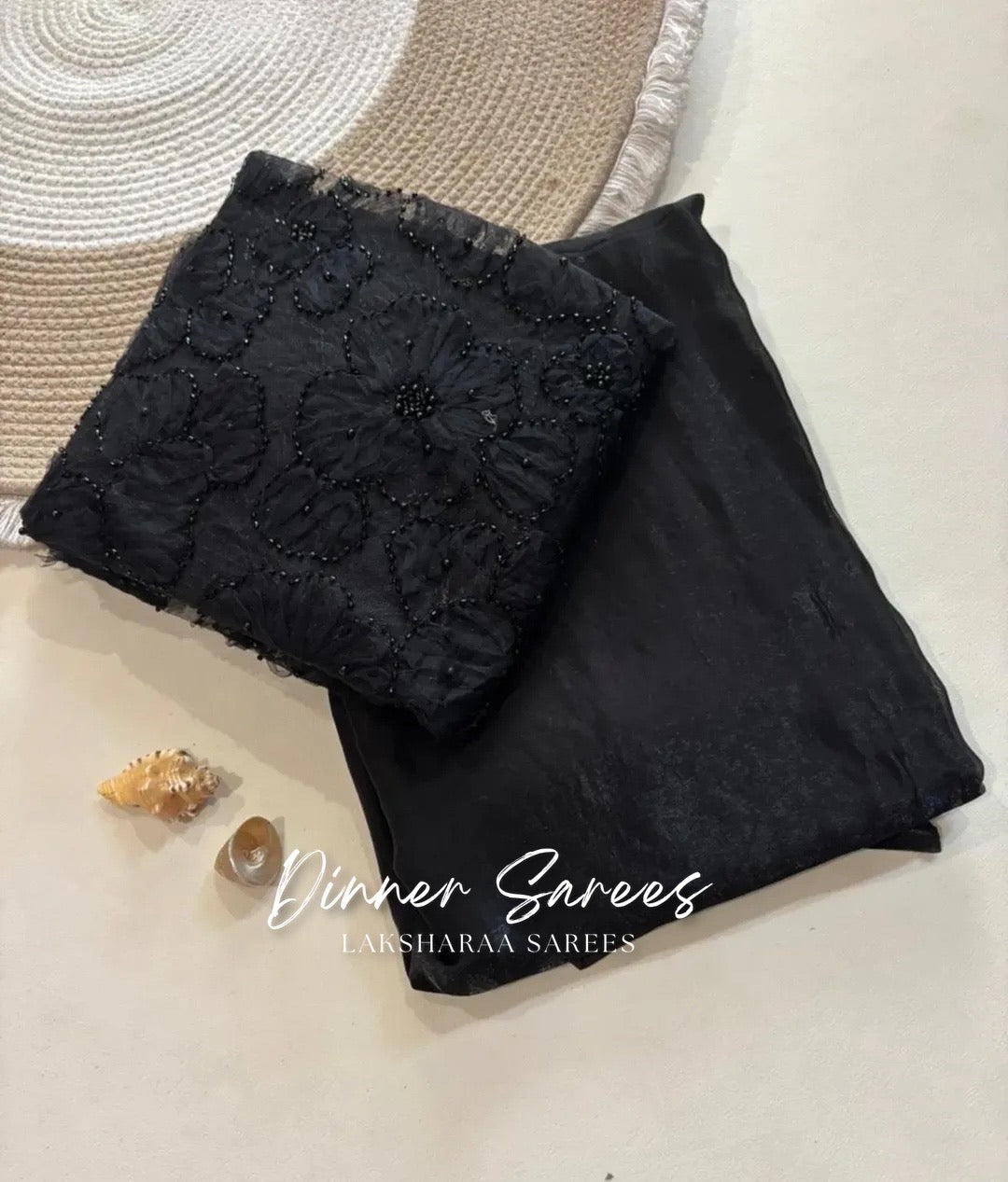 ANGELA — Shimmer Saree with Floral work blouse - Laksharaa Sarees