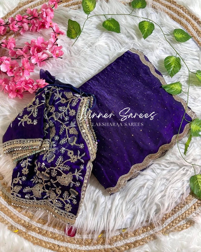 Shimmer Silk Saree x Readymade Blouse