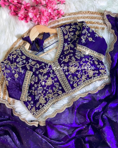 Shimmer Silk Saree x Readymade Blouse