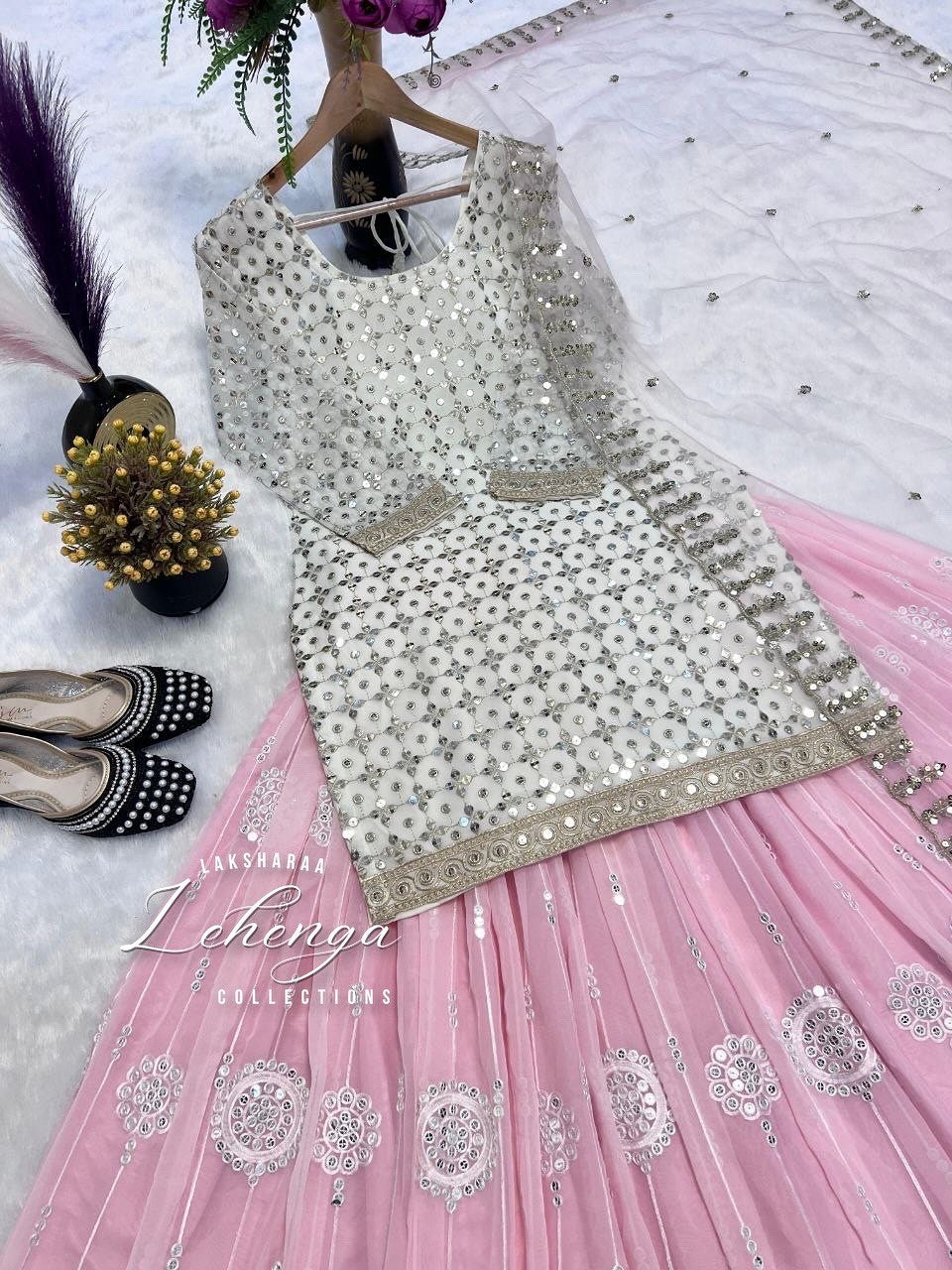 Fusion Top x Lehenga Skirt - Hijabi Special ( Fully Stitched )