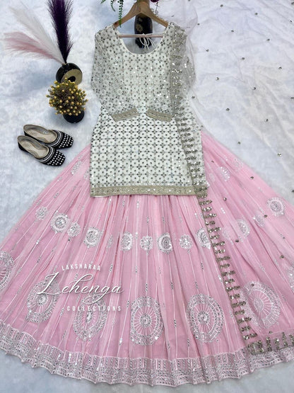 Fusion Top x Lehenga Skirt - Hijabi Special ( Fully Stitched )