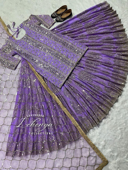 Fusion Top x Lehenga Skirt - Hijabi Special ( Fully Stitched )