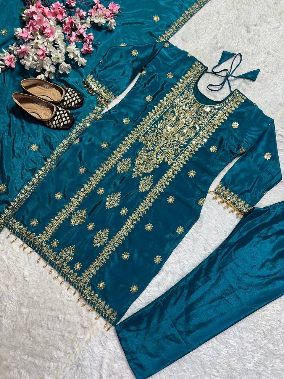 NAMITA — Premium Chinnon Silk Pakistani Suit - Laksharaa Sarees