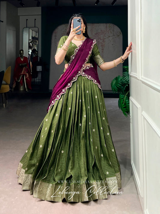 ALAGI — Chex Chinnon Half Saree Lehenga