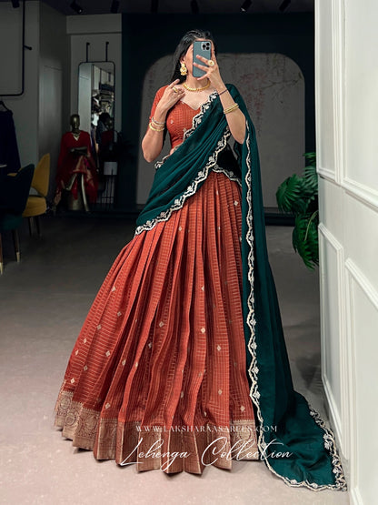 ALAGI — Chex Chinnon Half Saree Lehenga