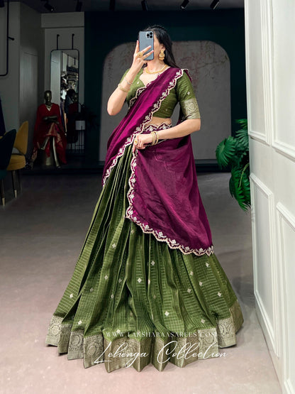 ALAGI — Chex Chinnon Half Saree Lehenga