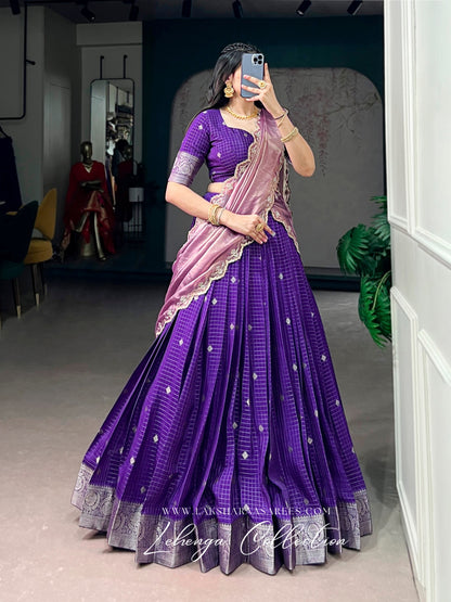 ALAGI — Chex Chinnon Half Saree Lehenga