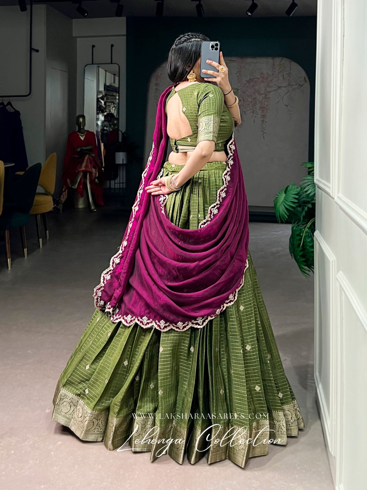 ALAGI — Chex Chinnon Half Saree Lehenga