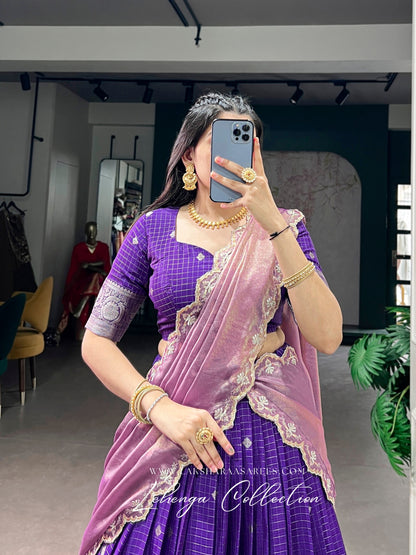 ALAGI — Chex Chinnon Half Saree Lehenga