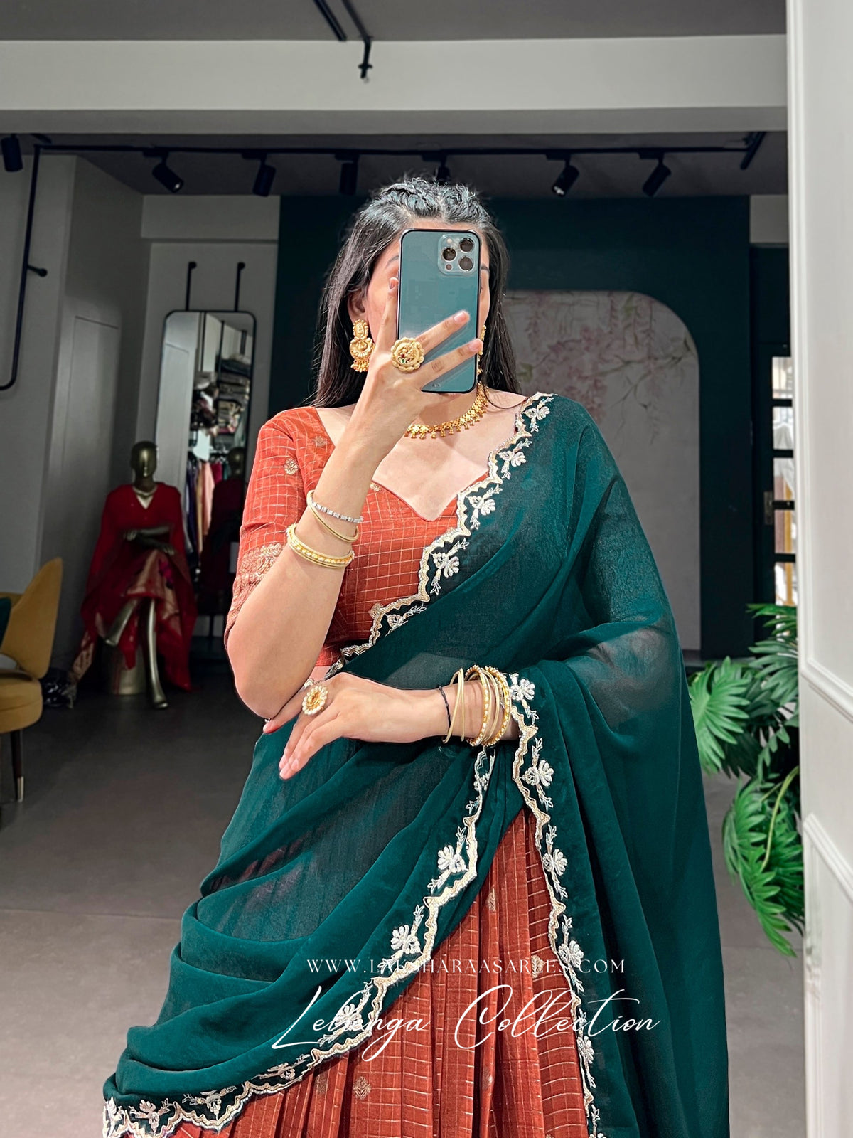 ALAGI — Chex Chinnon Half Saree Lehenga