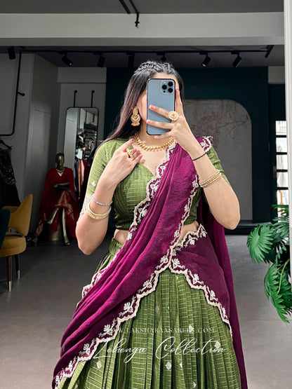 ALAGI — Chex Chinnon Half Saree Lehenga